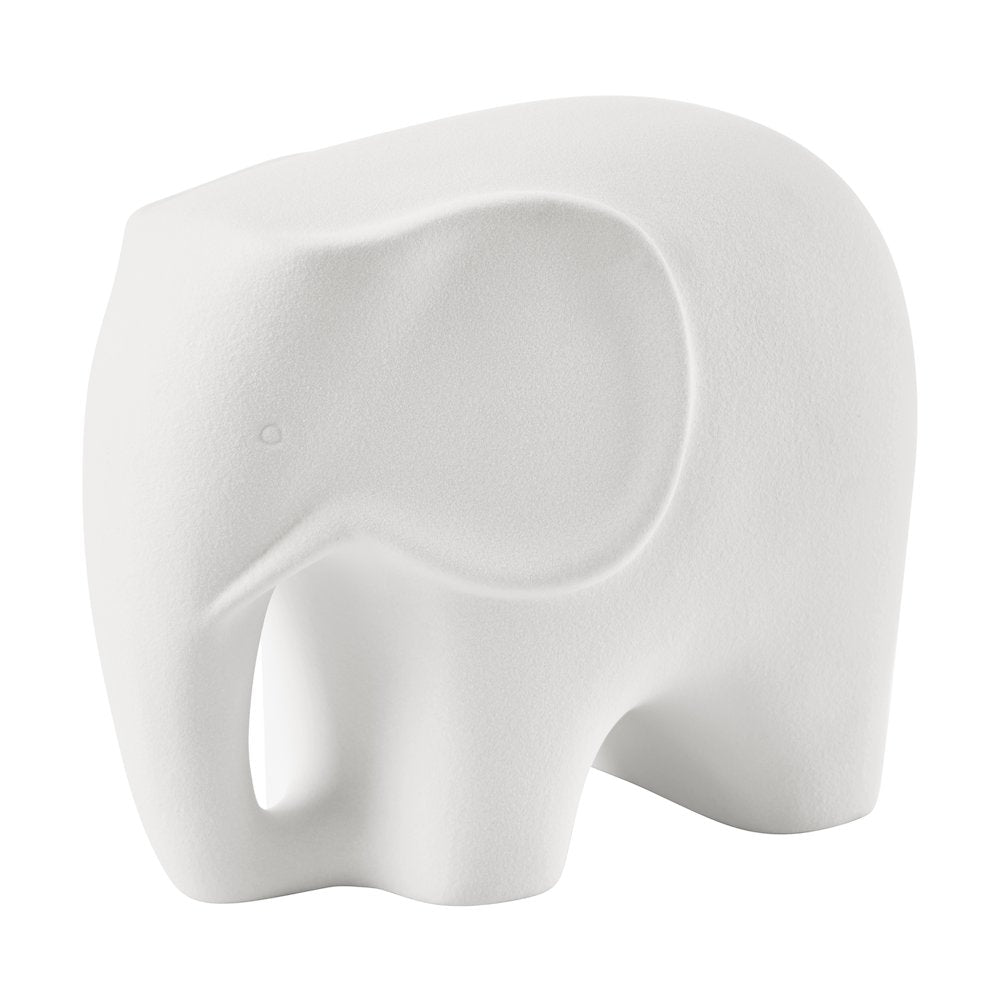 Abstract Minimalist Elephant Decorative Accent Matte Ceramic Sculpture Figure