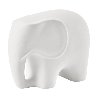 Abstract Minimalist Elephant Decorative Accent Matte Ceramic Sculpture Figure