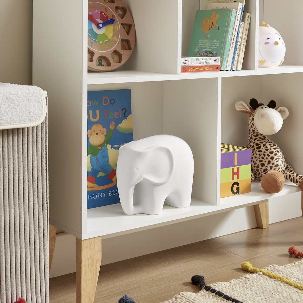 Abstract Minimalist Elephant Decorative Accent Matte Ceramic Sculpture Figure