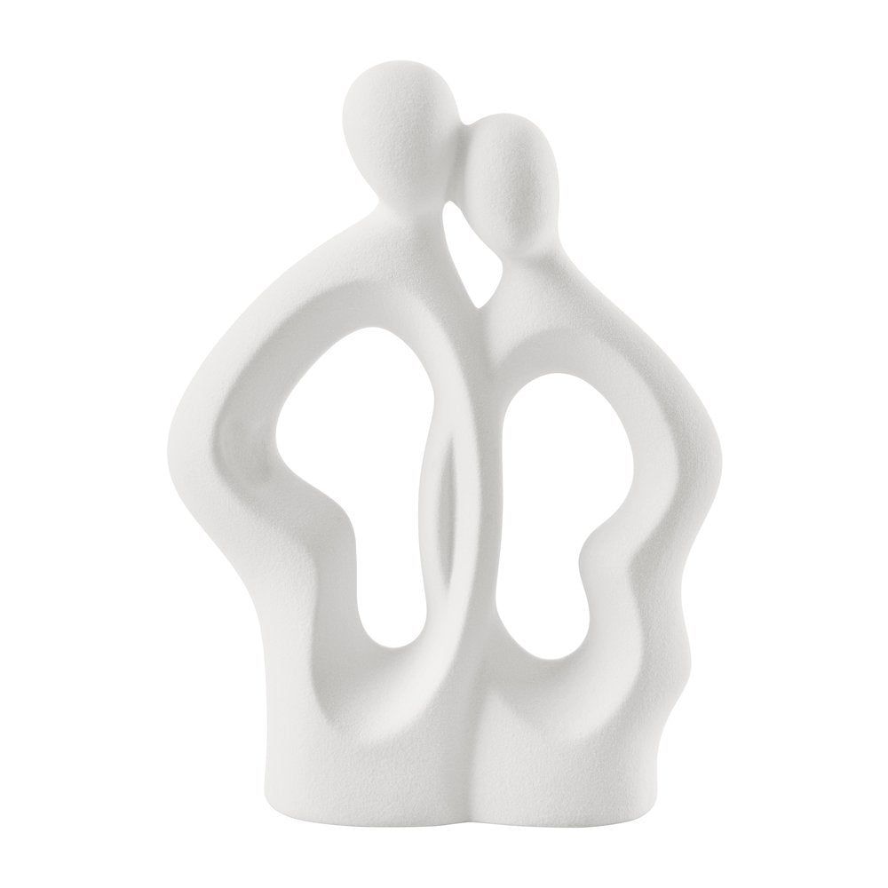 Abstract Embrace Couple Decorative Accent Matte Ceramic Sculpture Figure