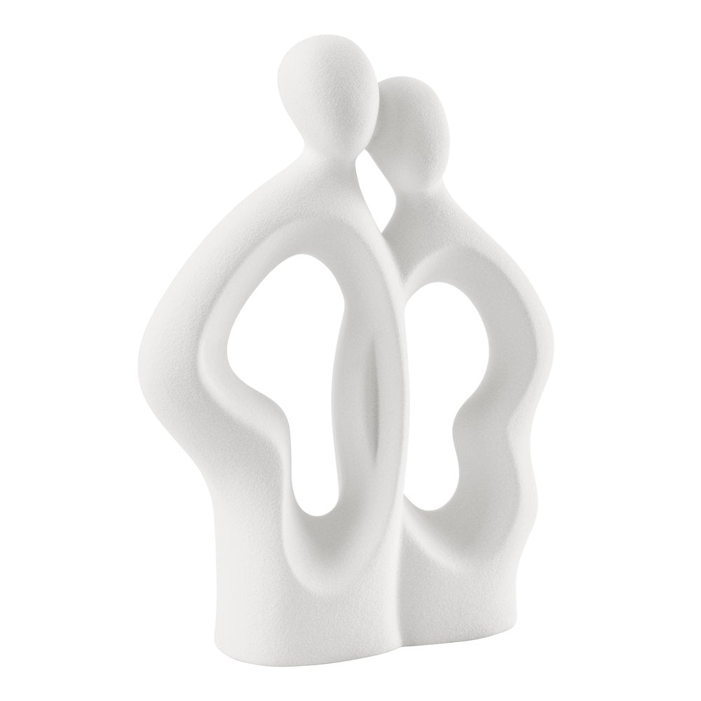 Abstract Embrace Couple Decorative Accent Matte Ceramic Sculpture Figure