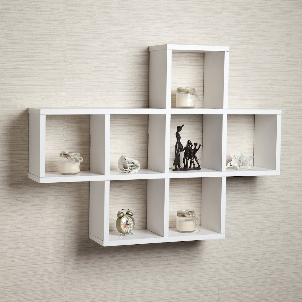 Cubby Laminated White Veneer Shelving Unit