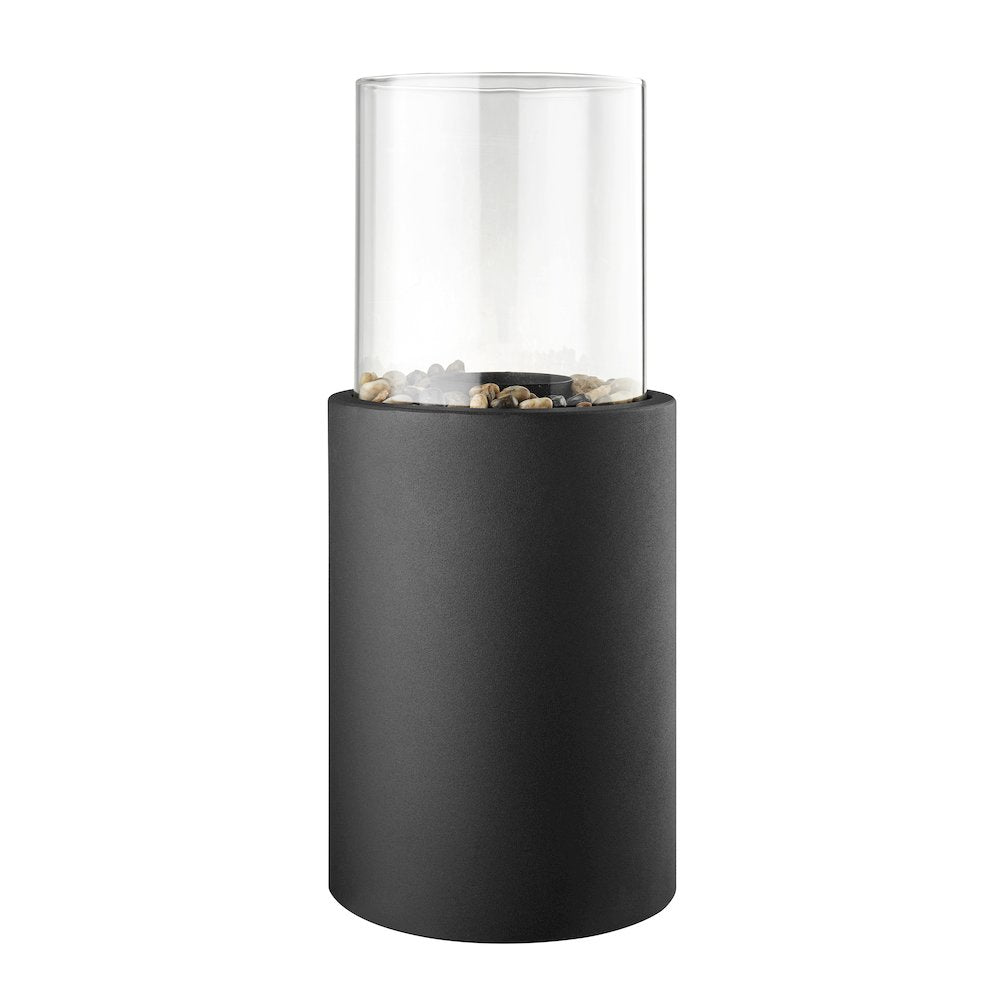 Tabletop Pillar Hurricane Candleholder with Decorative Pebbles - Large