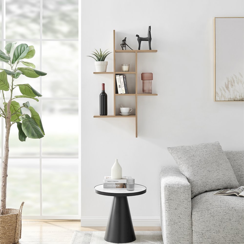Cantilever Cubby Wall Shelf – Horizontal or Vertical - Chestnut