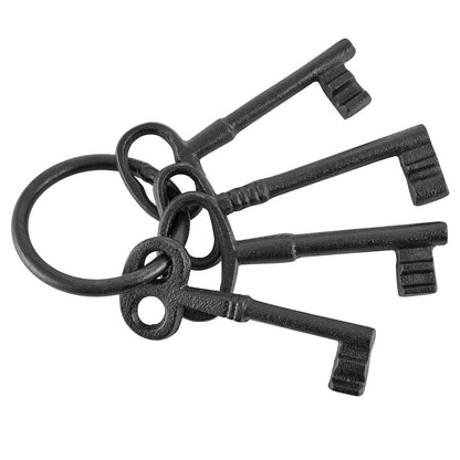 Black Decorative Cast Iron Keys on Ring Sculpture