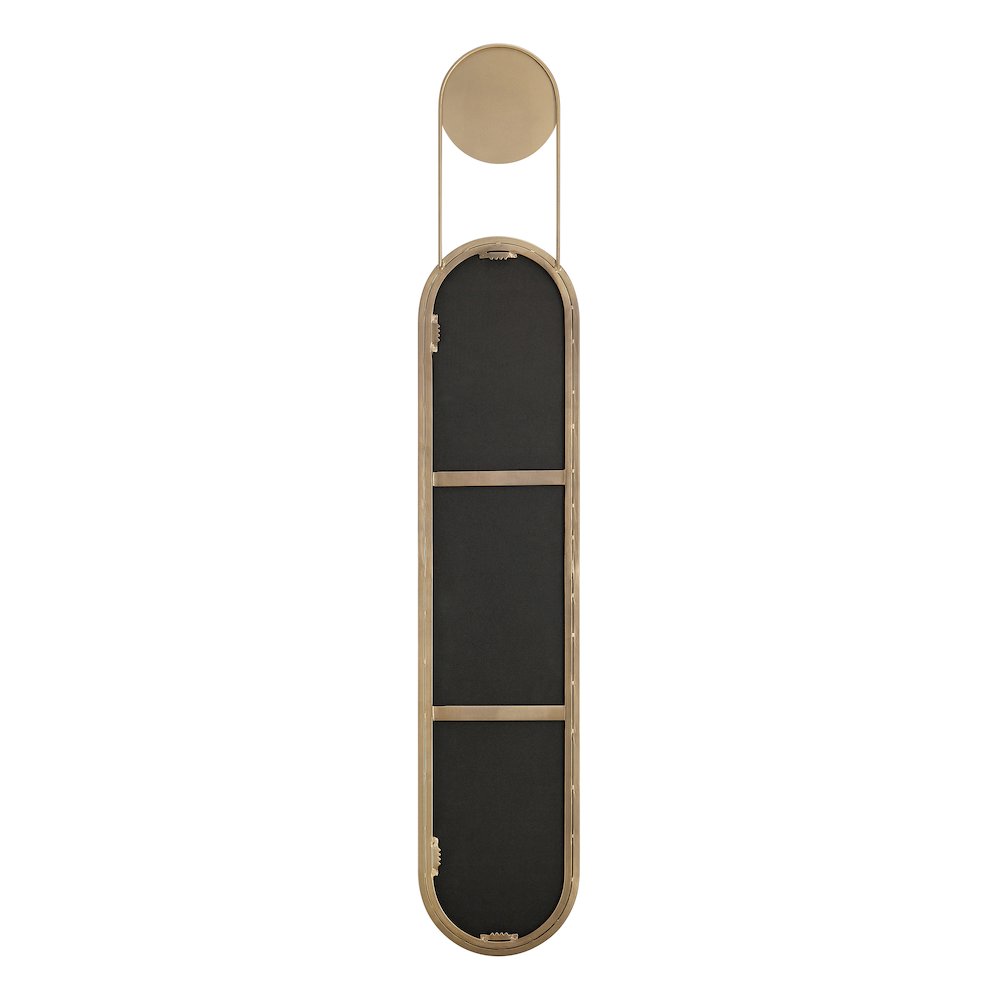 Mid-century Modern Antique Brass Oval Hanging Decorative Wall Mirror