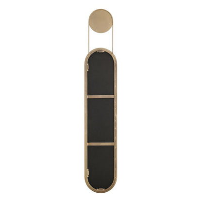 Mid-century Modern Antique Brass Oval Hanging Decorative Wall Mirror