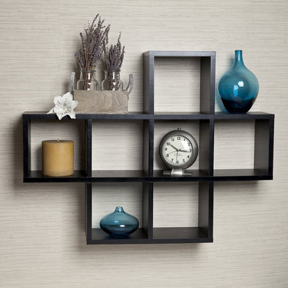 Cubby Laminated Black Veneer Shelving Unit