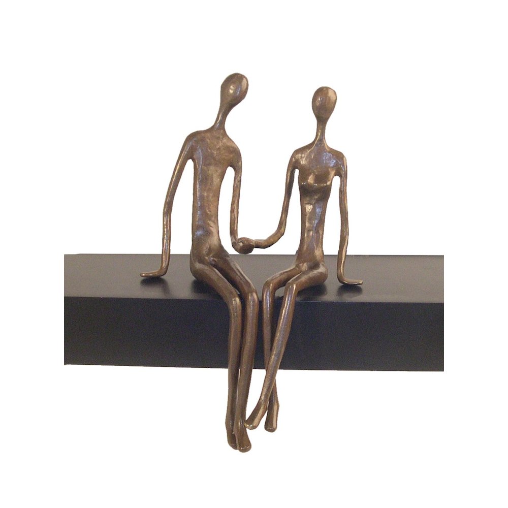 Sitting Couple Cast Bronze