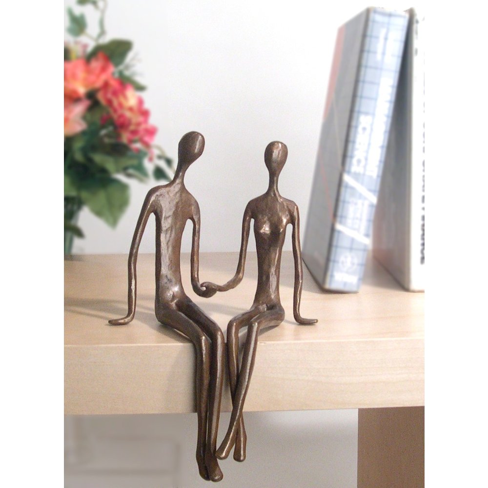 Sitting Couple Cast Bronze