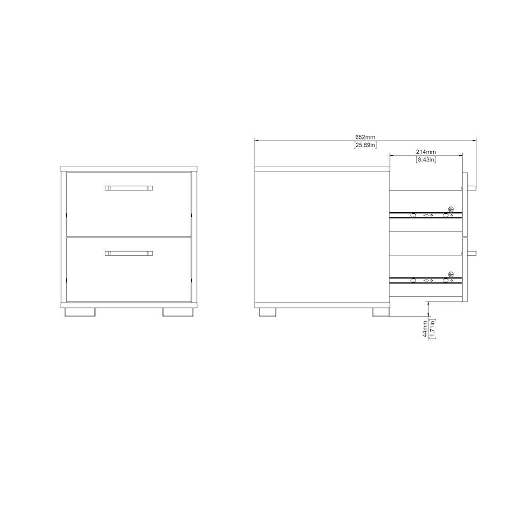 Sofia 2 Drawer Nightstand - Set of 2, White