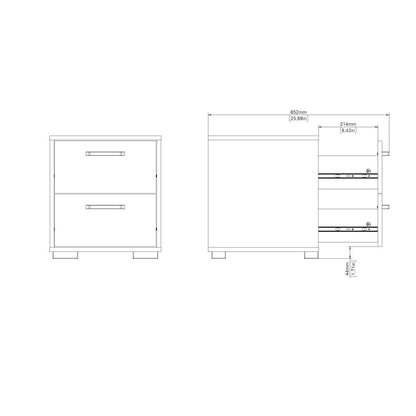 Sofia 2 Drawer Nightstand - Set of 2, White