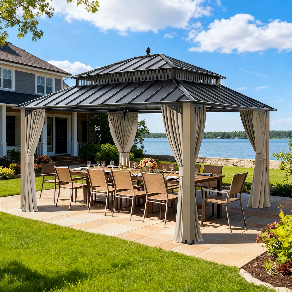 14 ft. x 12 ft. Kingston Extra-Tall, Wide Hardtop Wood Gazebo