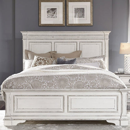 Abbey Park King Panel Bed in Antique White