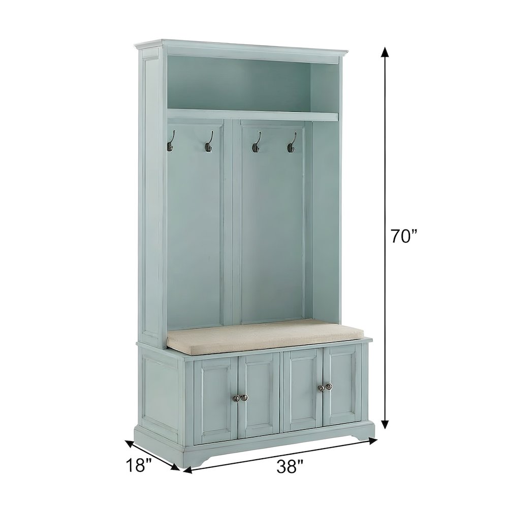 Brown Hall Tree, MDF Particle Board, Coat Hooks, Wide Entryway Organizer