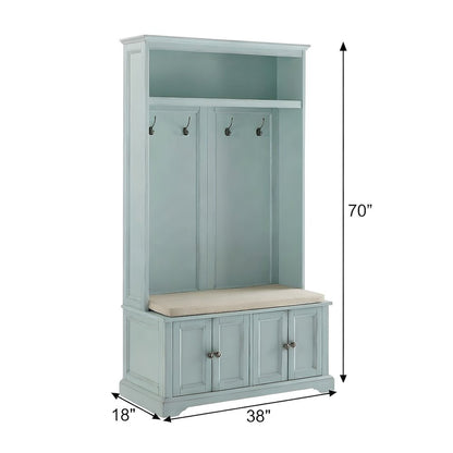 Brown Hall Tree, MDF Particle Board, Coat Hooks, Wide Entryway Organizer