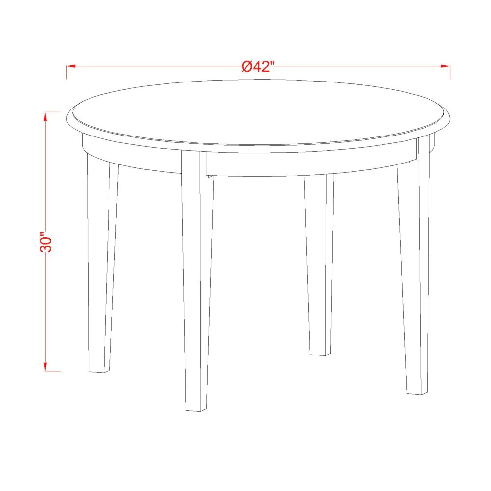 Dining Room Set Linen White, BOBR5-WHI-02