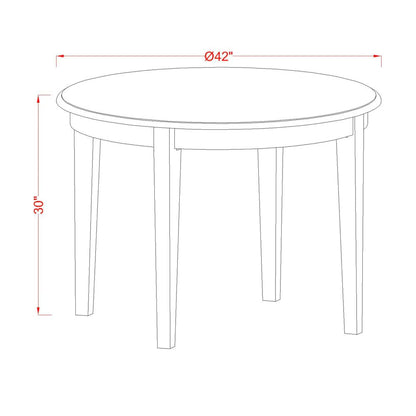 Dining Room Set Linen White, BOBR5-WHI-02