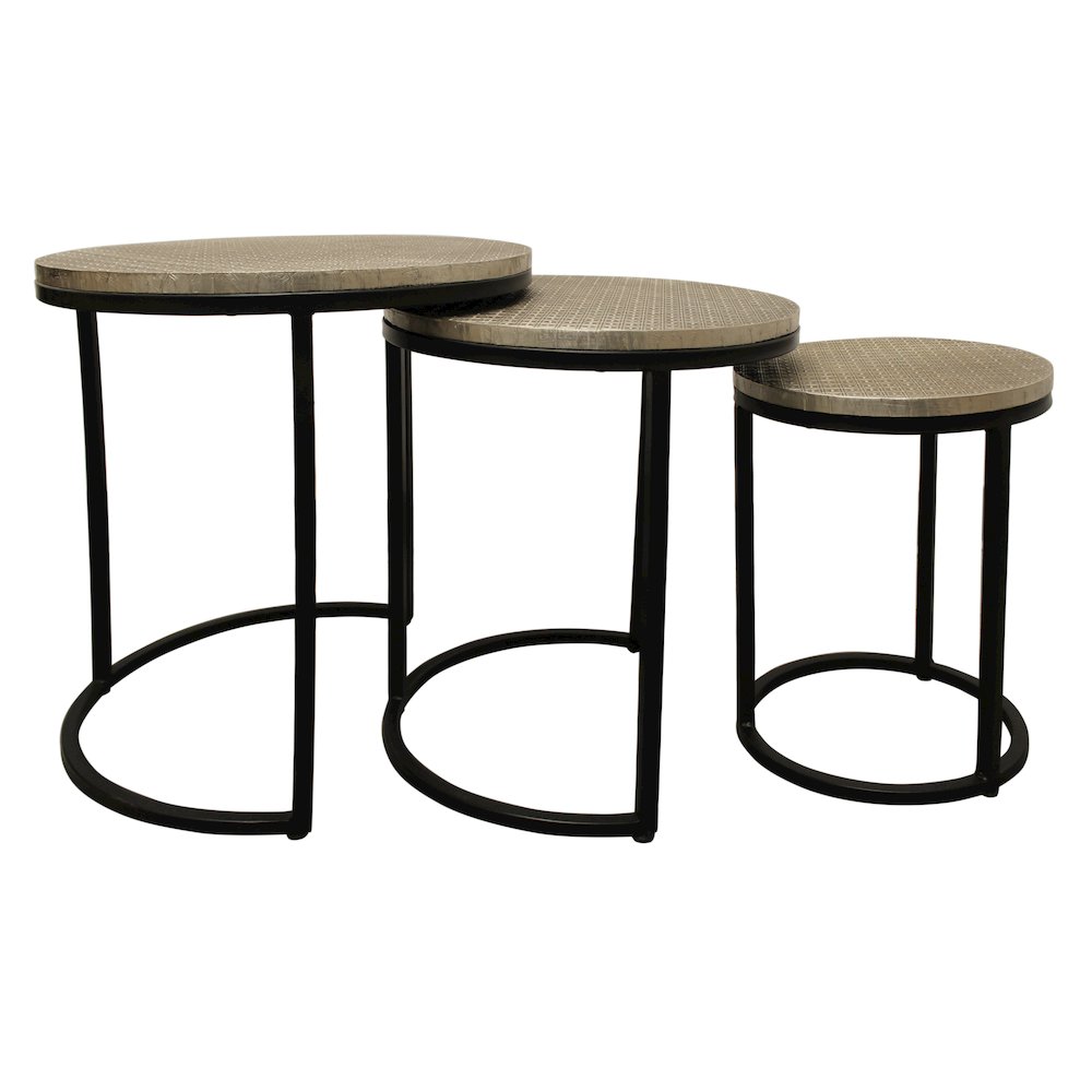 Meenal Nesting Table in Brass Silver
