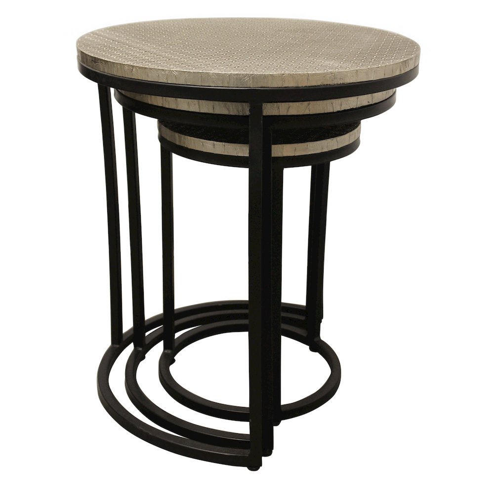 Meenal Nesting Table in Brass Silver