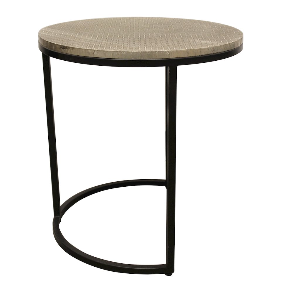 Meenal Nesting Table in Brass Silver