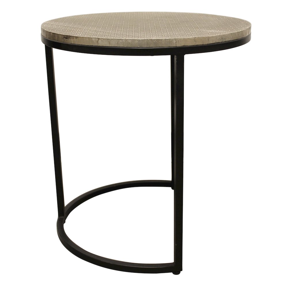 Meenal Nesting Table in Brass Silver