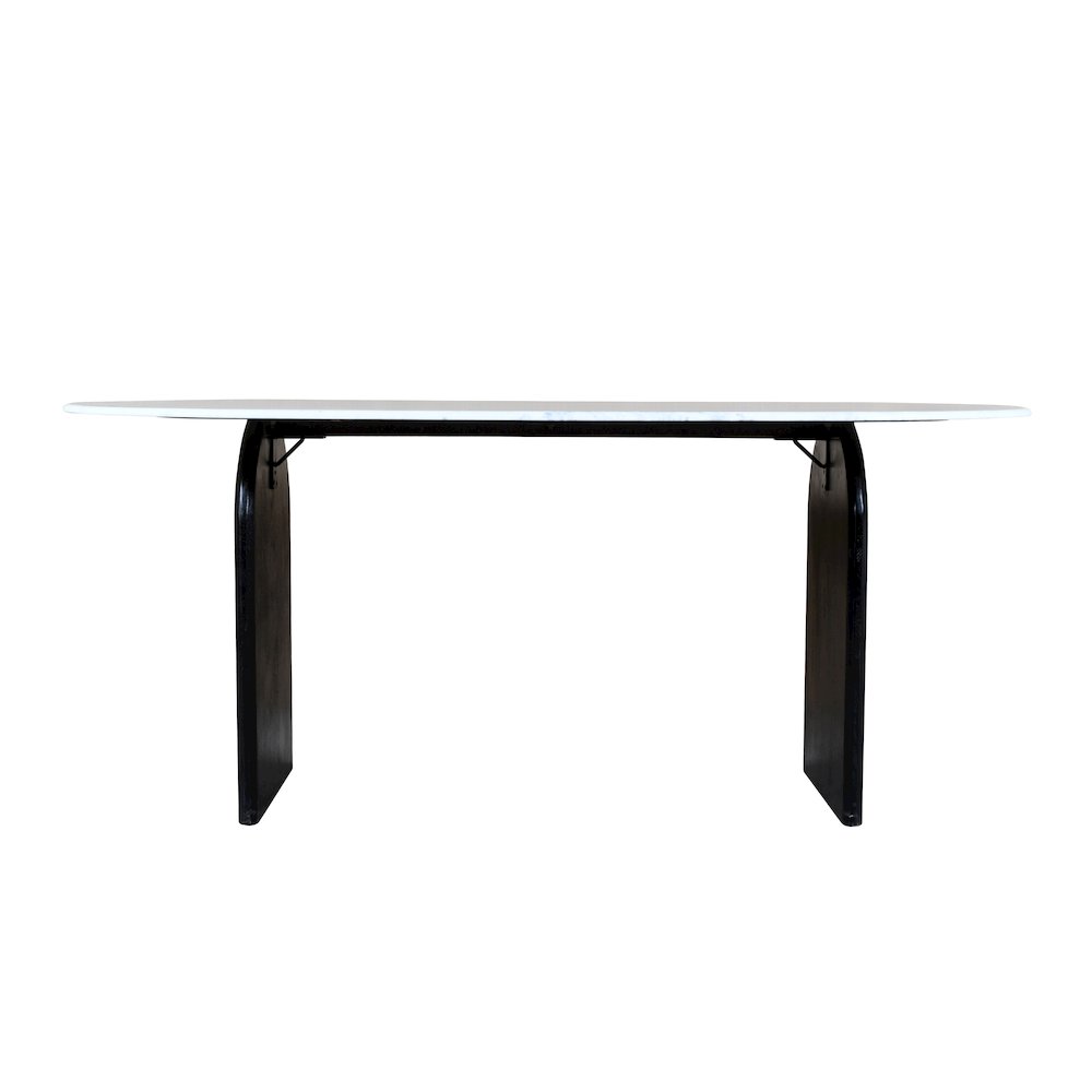 Terra 72" Oval Dining Table with White Marble Top