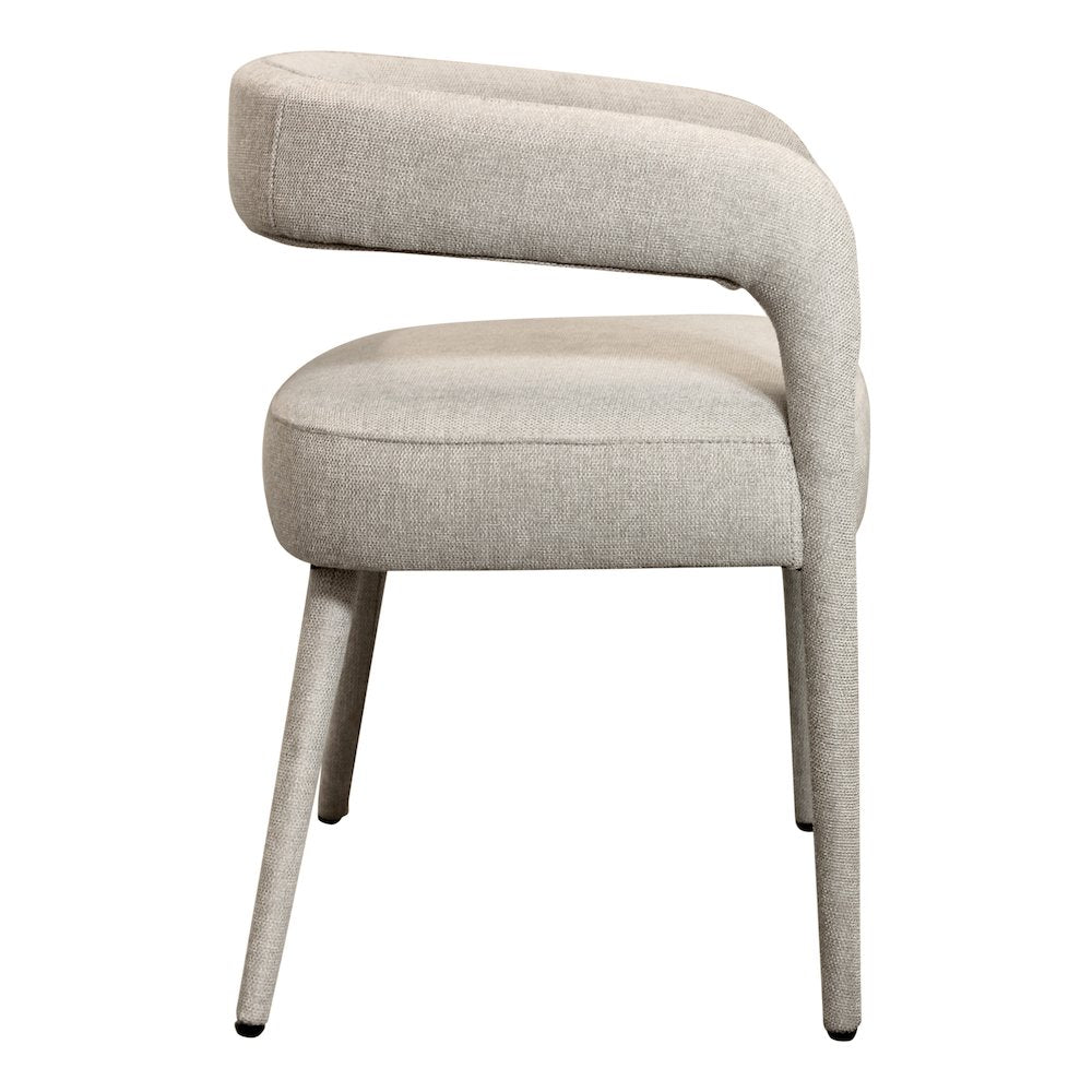 9-Piece Dining Set 8 Galway Chairs in Ivory Linen Sturdy Metal Frame