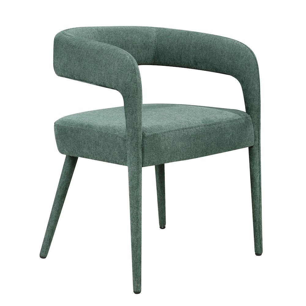 9-Piece Dining Set 8 Galway Chairs in Teal Linen Sturdy Metal Frame