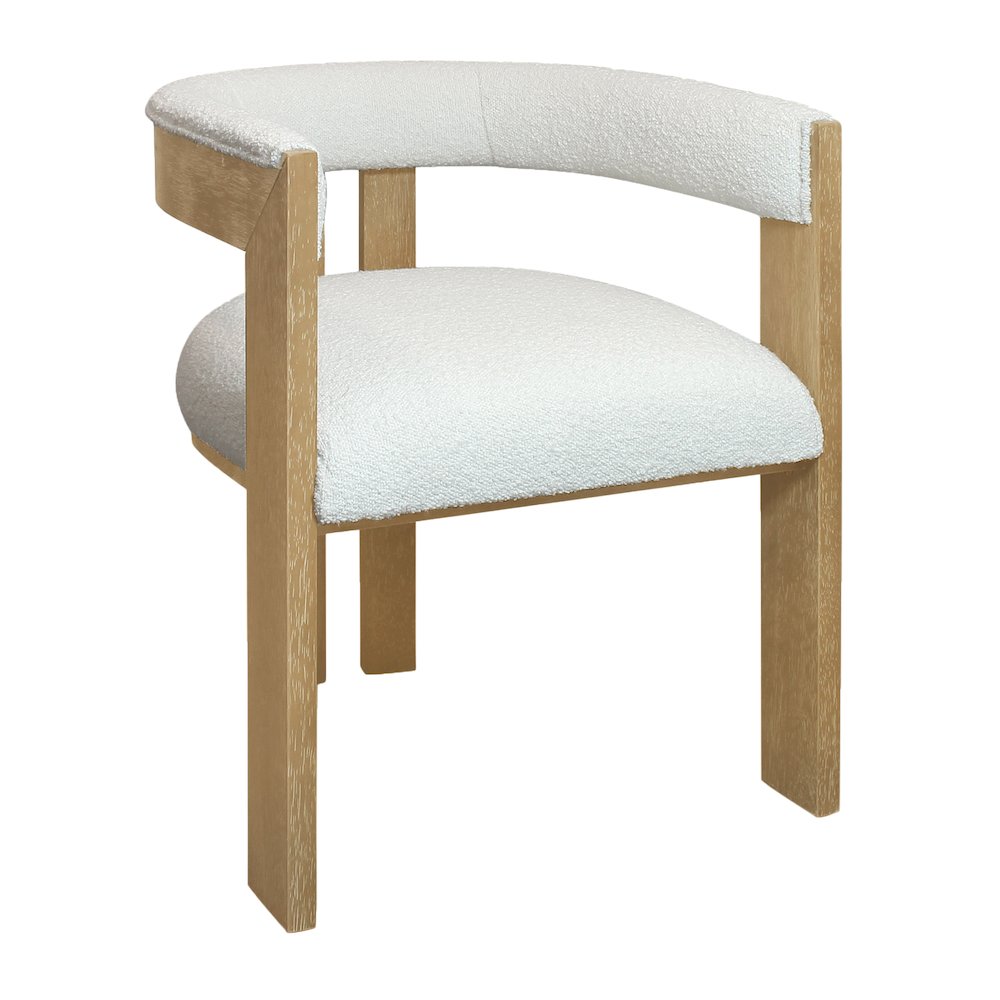 9-Piece 72" Dining Set 8 Trish Arm Chairs in Ivory Boucle Linen Fabric