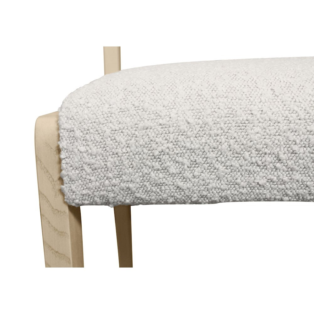 Logan 82" Dining Table, with 6 Ash Ivory Boucle Dining Chairs