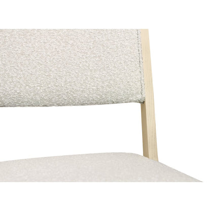 Logan 82" Dining Table, with 6 Ash Ivory Boucle Dining Chairs