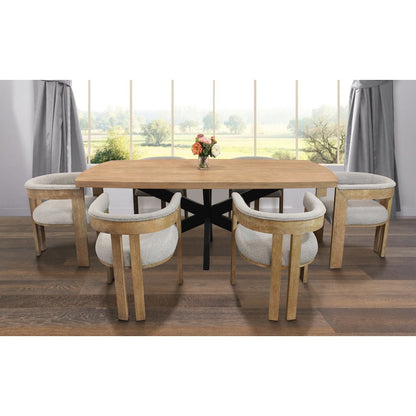 Logan 82" Dining Table with 6 Trish Silver Arm Chairs