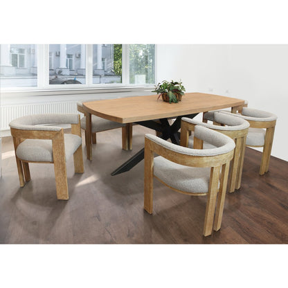 Logan 82" Dining Table with 8 Trish Silver Arm Chairs