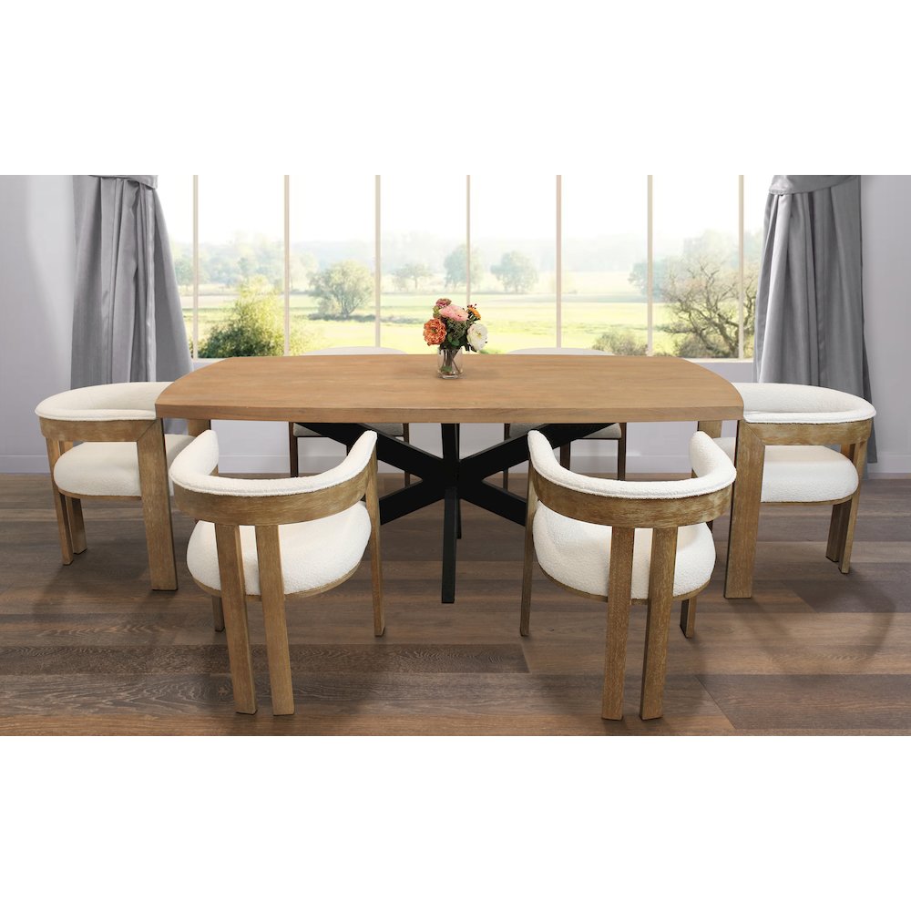 Logan 82" Dining Table with 6 Trish Irovy Chairs