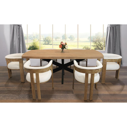 Logan 82" Dining Table with 6 Trish Irovy Chairs