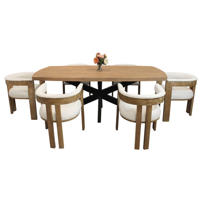 Logan 82" Dining Table with 6 Trish Irovy Chairs