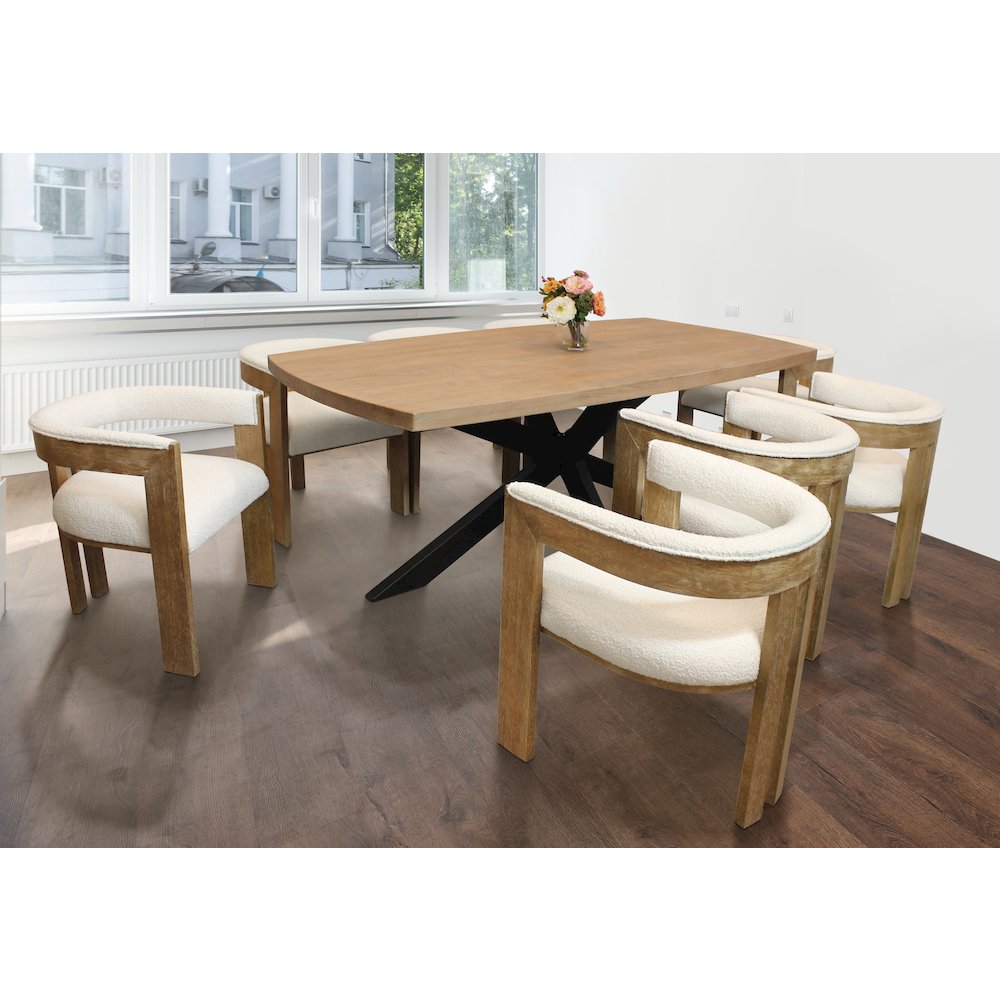 Logan 82" Dining Table with 8 Trish Ivory Chairs