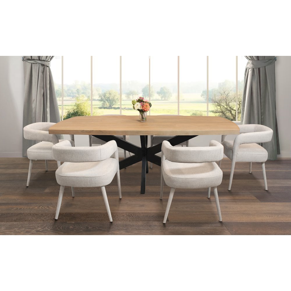Logan 82" Dining Table with 3 sets of Galway Ivory Side Chairs