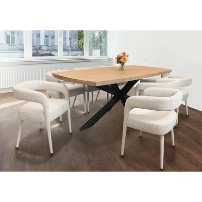 Logan 82" Dining Table with 4 sets of Galway Ivory Side Chairs