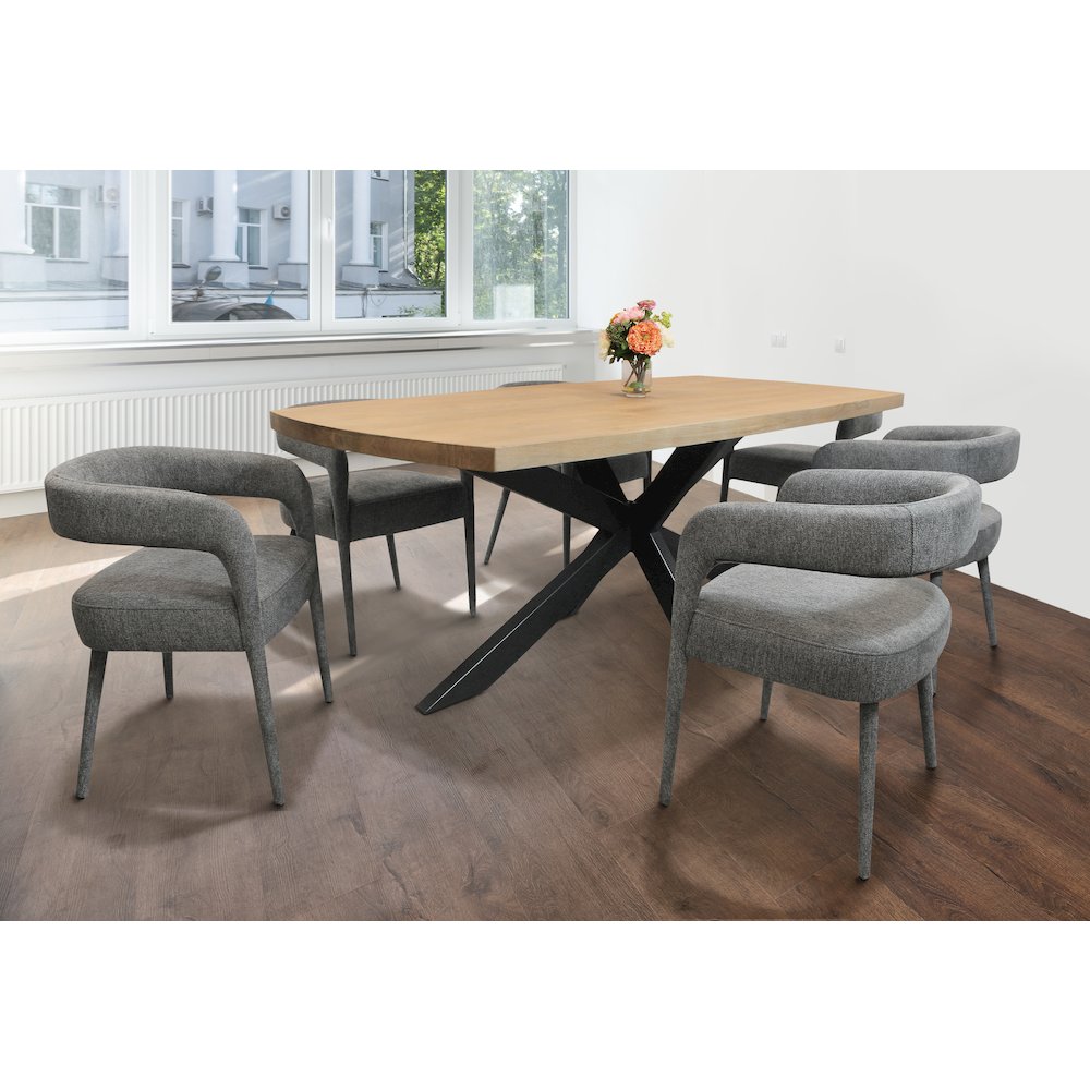Logan 82" Dining Table with 3 sets of Galway Grey Side Chairs