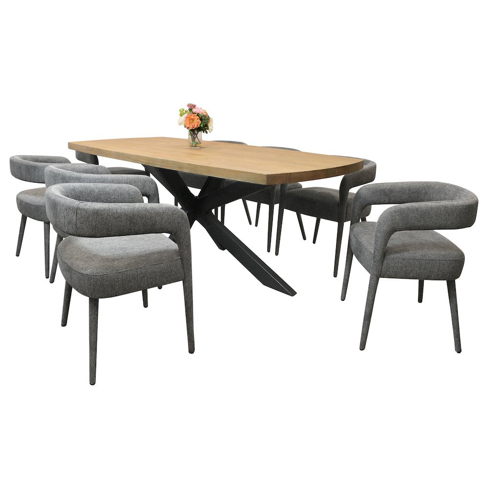 Logan 82" Dining Table with 4 sets of Galway Grey Side Chairs