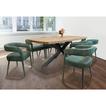 Logan 82" Dining Table with 4 sets of Galway Teal Side Chairs