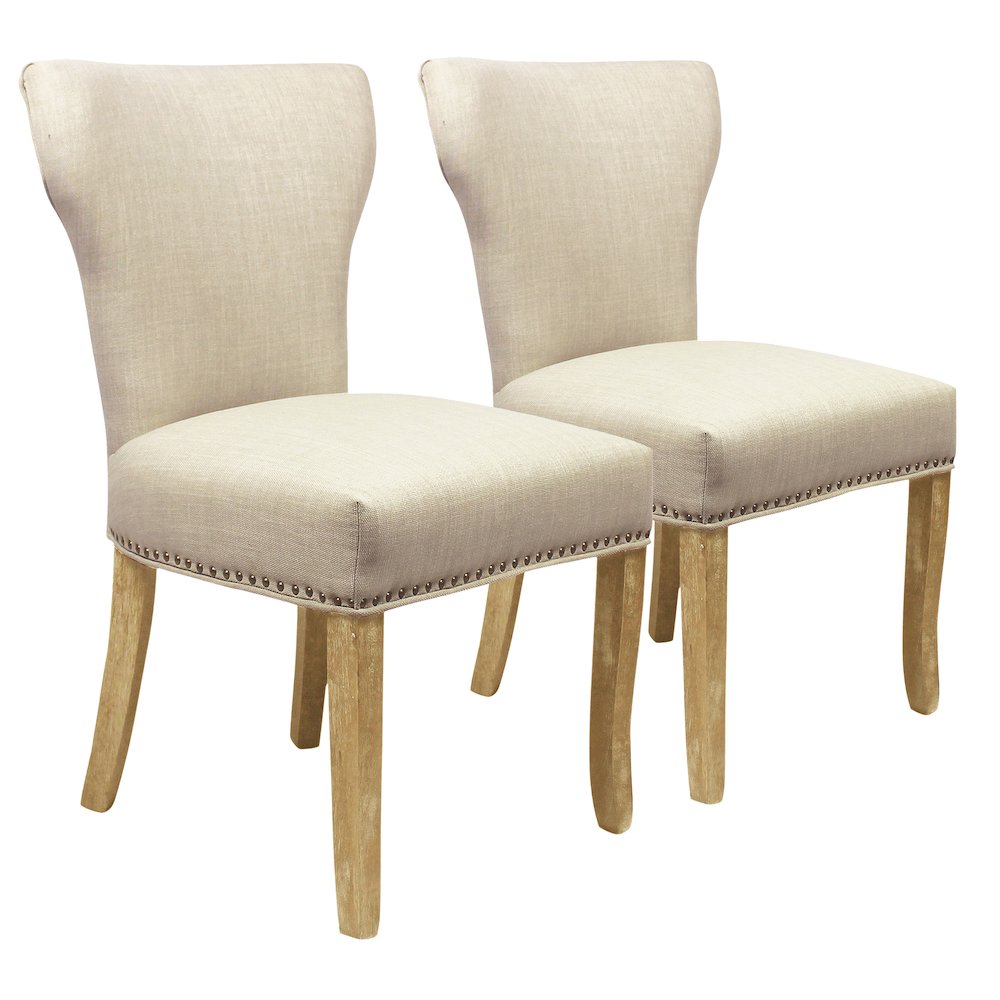 Jenna 48" Dining Table with 2 Sets of Jill Ivory Side Chairs