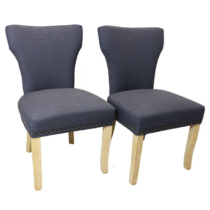Jenna 48" Dining Table with 2 Sets of Jill Blue Side Chairs