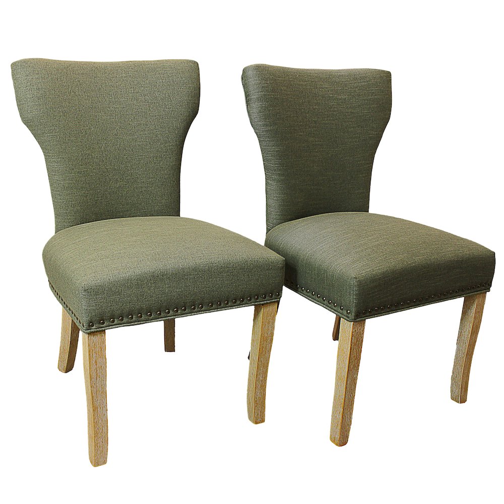 Jenna 48" Dining Table with 2 Sets of Jill Green Side Chairs
