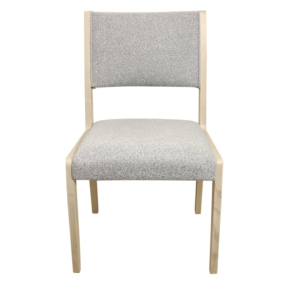 Jenna 48" Dining Table with 2 Sets of Ash Chairs in Gray Boucle Fabric