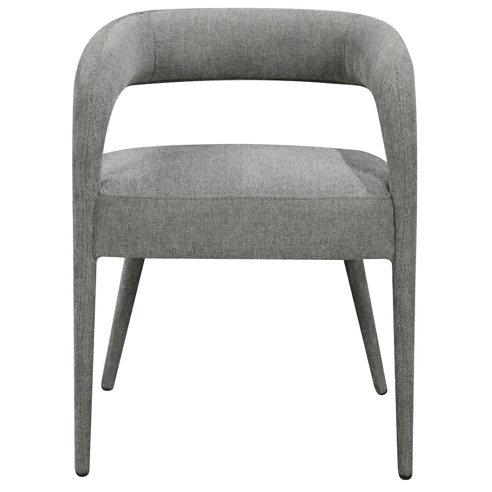 Jenna 48" Dining Table with 2 Sets of Galway Chairs in Dark Gray Linen Fabric