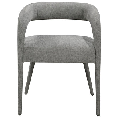 Jenna 48" Dining Table with 2 Sets of Galway Chairs in Dark Gray Linen Fabric