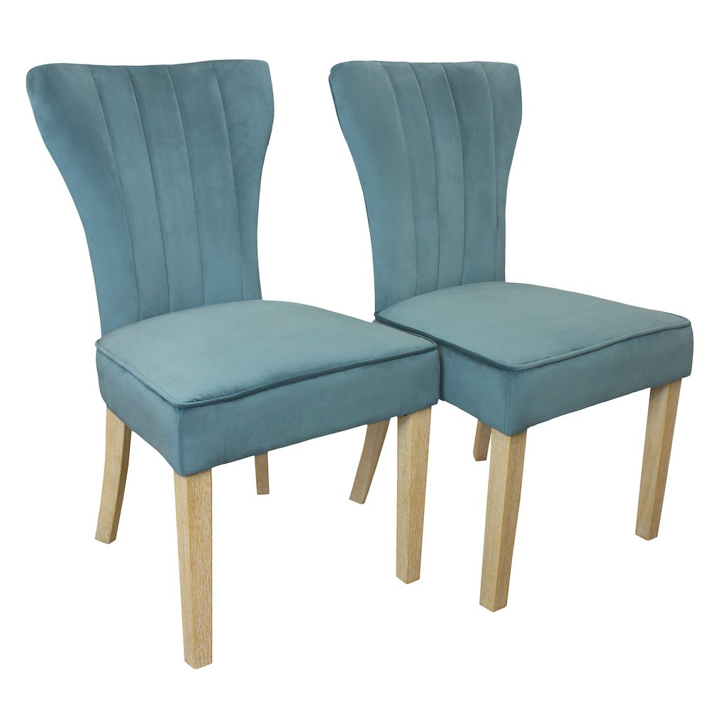 Jenna 48" Dining Table with 2 Sets of Cleo Side Chairs in Teal Velvet